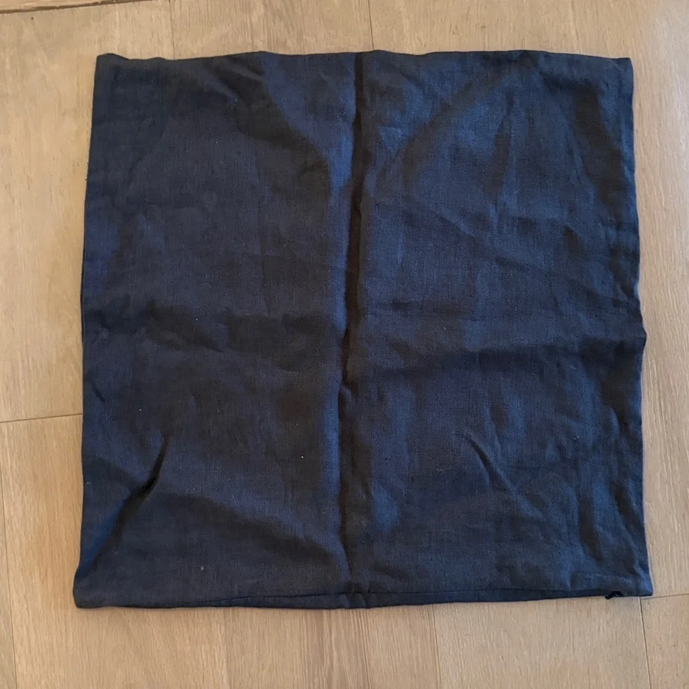 Pottery Barn Christmas Pillow Cover 20x20 black with chalk like writing